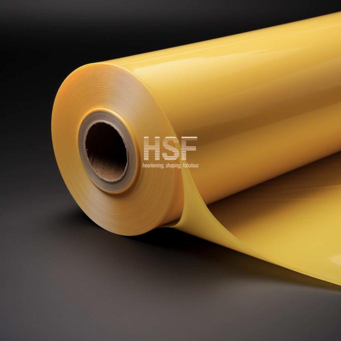 80μm Yellow Cast Polypropylene Film sample showing thickness and clarity