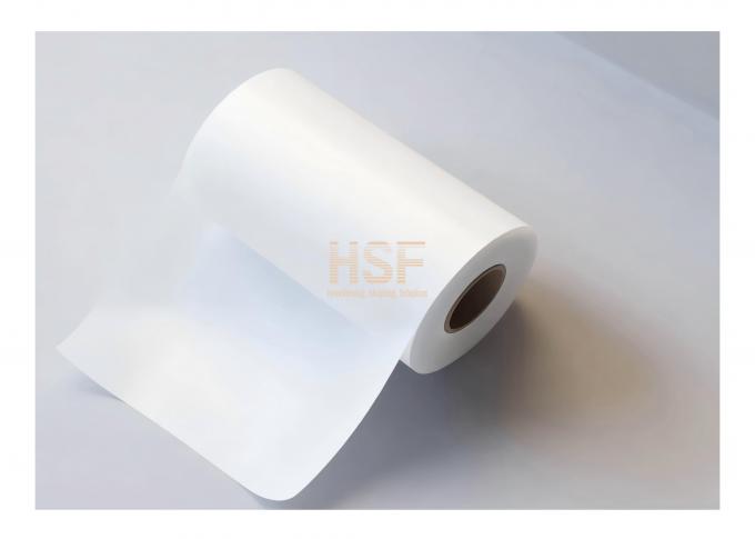 Close-up view of 70Î¼m White CPE Film demonstrating pure white color and material consistency