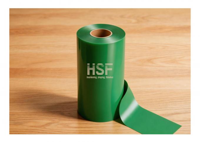 Close-up view of 100Î¼m Green CPE Base Film texture and thickness